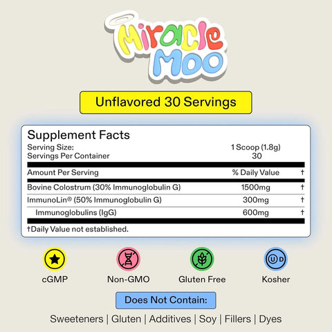 Miracle Moo Colostrum Supplement - 30 Servings box