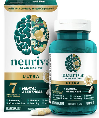 NEURIVA Ultra Decaffeinated Clinically Tested Nootropic Brain 60 Supplement