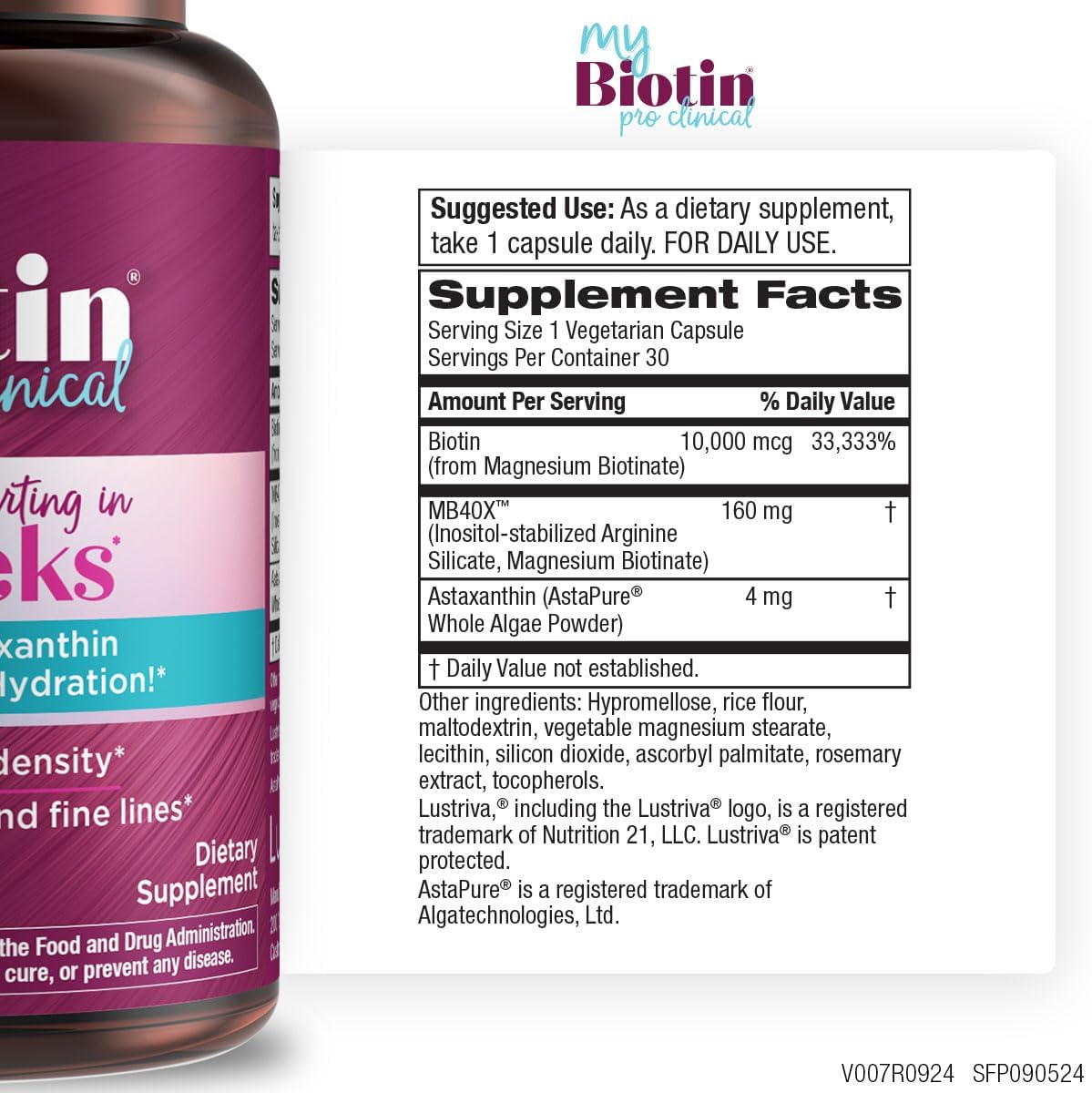 Purity Products MyBiotin ProClinical 30count