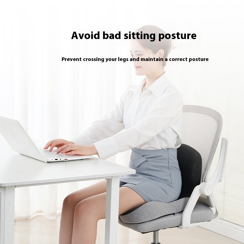 Ergonomic Memory Foam Seat Cushion with Back Support – One-Piece Orthopedic Chair Pad for Office & Home