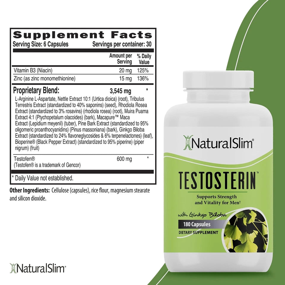 NaturalSlim Testosterin Men's 180count